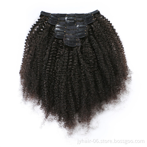 Wholesale 120G 140G 160G 180G Customized Double Drawn Thick Ends Remy Clip In Hair Extension